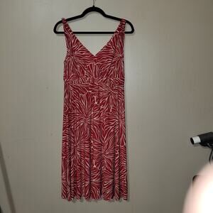 M red floral beach strappy slinky‎ empire waist maxi dress by METRO 7